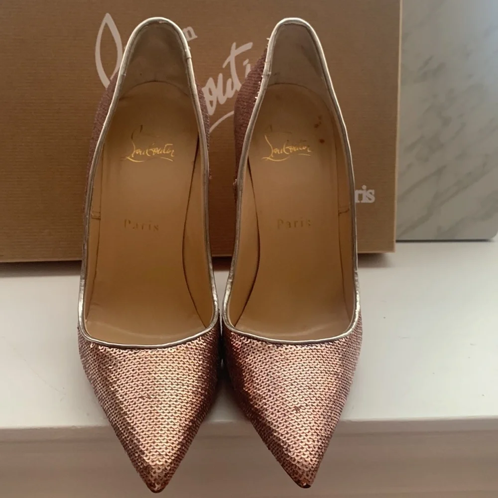 So Kate 120 Christian Louboutin sequins metallic rose gold - Picture 3 of 10